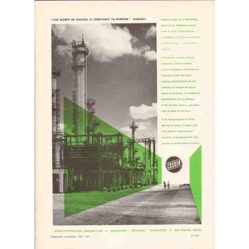 cosden petroleum corp 1959 skimming plant refinery complex vintage ad