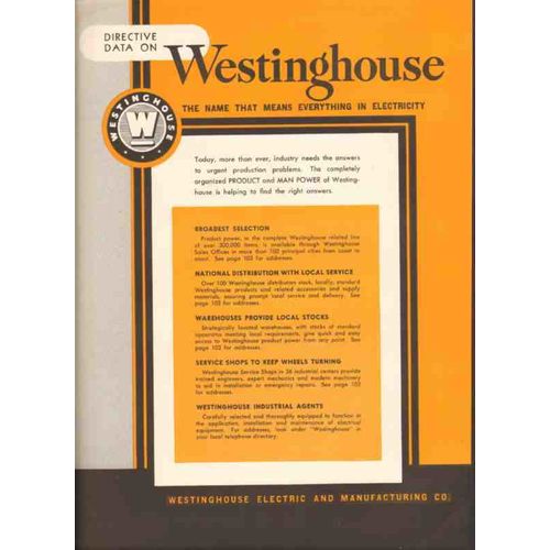 westinghouse electric mfg company 1942 motors controls vintage catalog