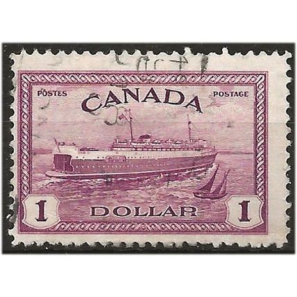 Canada 1946 SG406 $1 Purple Peace Issue Fine Used . .. .
