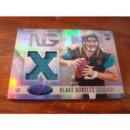 2014 Certified, New Generation, Patch #'d 294/599, BLAKE BORTLES RC, Jaguars