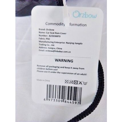 Orzbow Car Seat Rain Cover Universal, Waterproof Baby Car Seat Cover New
