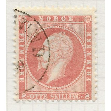 NORWAY 1856 OSCAR 1 CLASSIC OTTE SKILLING 8Sk CDS PMK SHADE ?