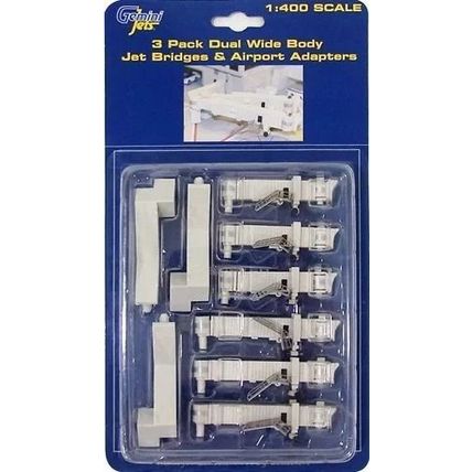 GEMINI JETS GJARBRDG2 1/400 3 X DUAL WIDE BODY JET AIR BRIDGES & AIRPORT ADAPTER