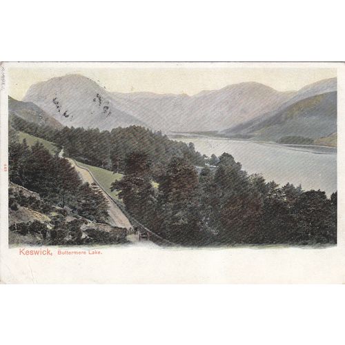 Vintage Colour Postcard - Buttermere Lake, Keswick - Peacock Card