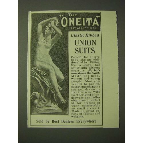1900 Oneita Elastic Ribbed Union Suits Ad