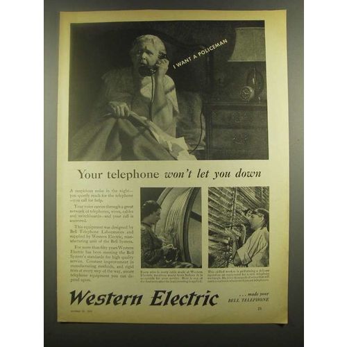 1938 Western Electric Ad - I Want a Policeman