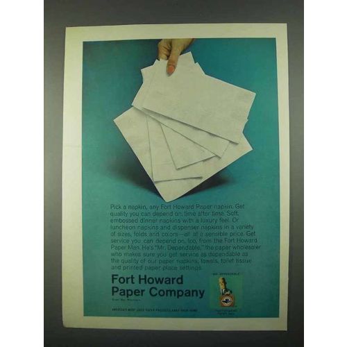 1967 Fort Howard Paper Napkins Ad