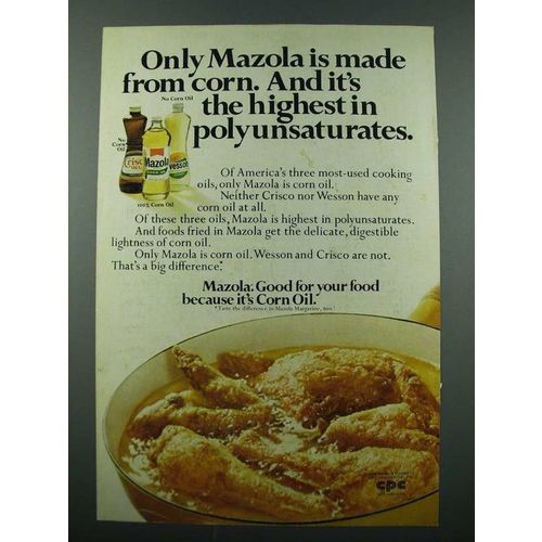 1975 Mazola Corn Oil Ad - Polyunsaturates