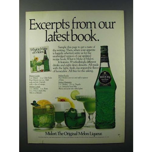 1981 Midori Liqueur Ad - Excerpts From Our Latest Book