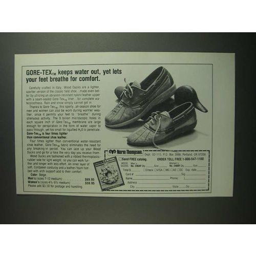 1984 Norm Thompson Gore-Tex Wood Ducks Shoes Ad