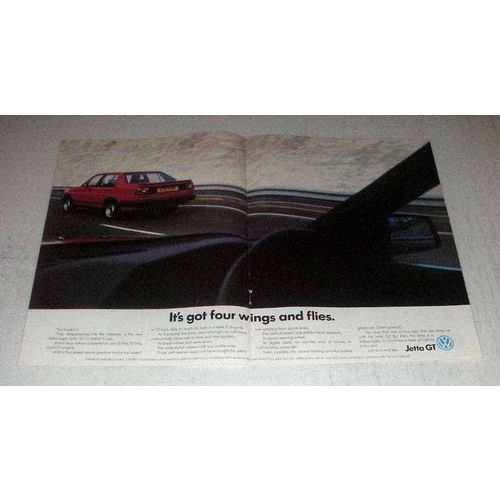 1986 Volkswagen Jetta GT Car Ad - Four Wings and Flies