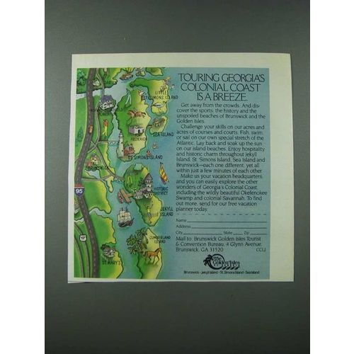 1986 The Golden Isles Georgia Tourism Ad - Colonial Coast