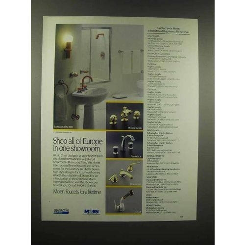 1988 Moen Faucet Ad - Luxembourg Red, Venice Gold