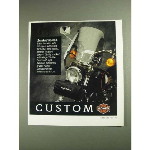 1992 Harley-Davidson Sport Windshield Ad, Smoked Screen