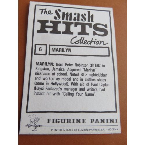 Smash Hits 1984 Panini Sticker No 6 Marilyn
