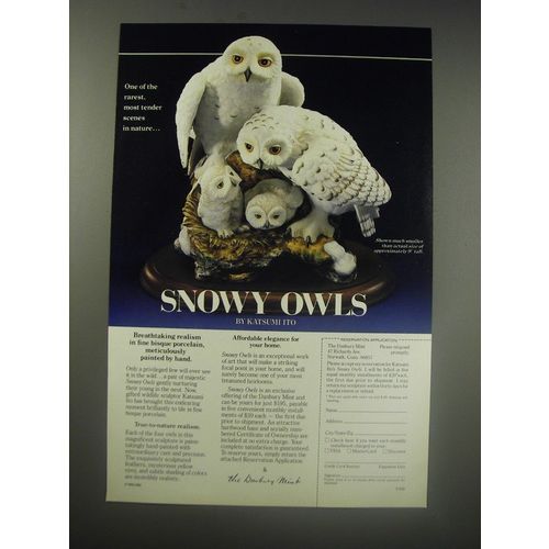 1990 The Danbury Mint Ad - Snowy Owls by Katsumi Ito Ad