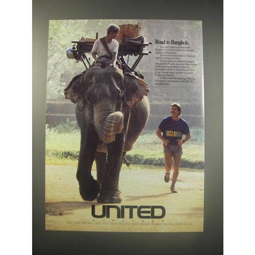 1990 United Airlines Ad - Road to Bangkok