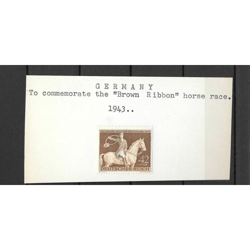 1943 Brown ribbon horserace - german stamp for sale - see scan