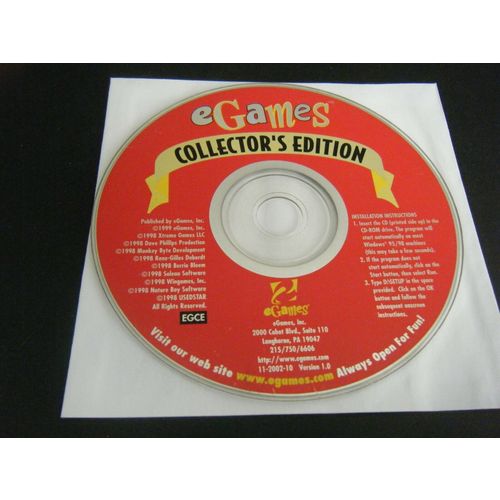 eGames Collector's Edition (PC, 1999) - Disc Only!!!