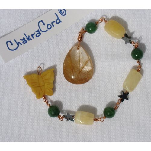 Chakracord Handmade Gemstone Pendulum Astral Travel Dowsing 8.5 Inches