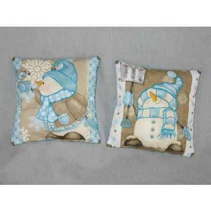 4 Snowman Mini Pillows Ornies Tucks Bowl Fillers Winter Home Decor