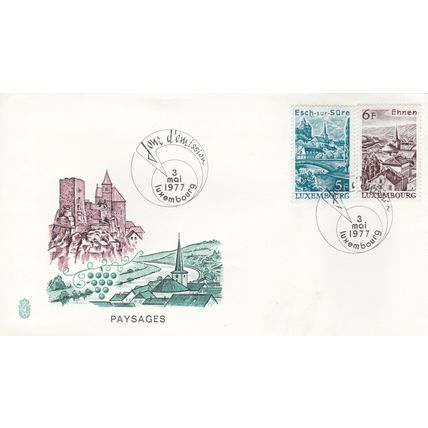 Luxembourg 1977 Landscapes FDC special cancel Unaddressed VGC