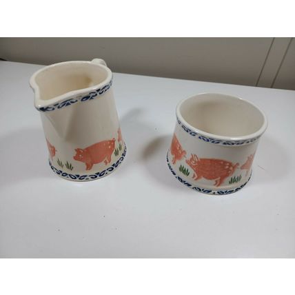 price Kensington potteries classics cream and sugar pig designs
