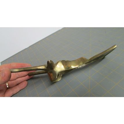 ANTQUE BRASS BOOTJACK STEER BULL HEAD BOOT PULLER WESTERN COWBOY BOOTS