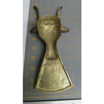 ANTQUE BRASS BOOTJACK STEER BULL HEAD BOOT PULLER WESTERN COWBOY BOOTS