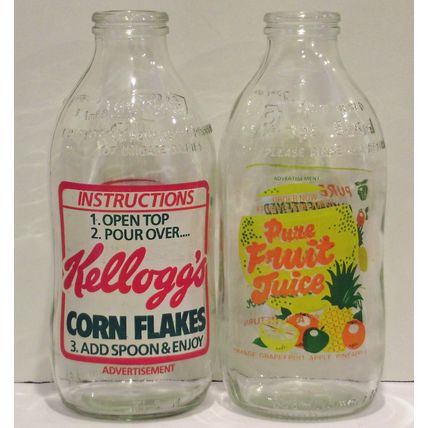 Vintage advertising Milk Bottles 1980's x 4 M5A