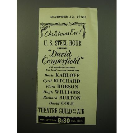 1950 U.S. Steel Hour Presents David Copperfield Advertisement - Christmas Eve!