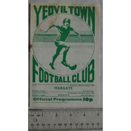 1976 programme Yeovil Town v. Margate, No. 8