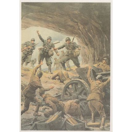 WW2 Italian Troops Capture A Greek POW Cave Postcard