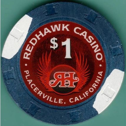 Redhawk. $1 Casino Chip. Placerville, CA. I59.