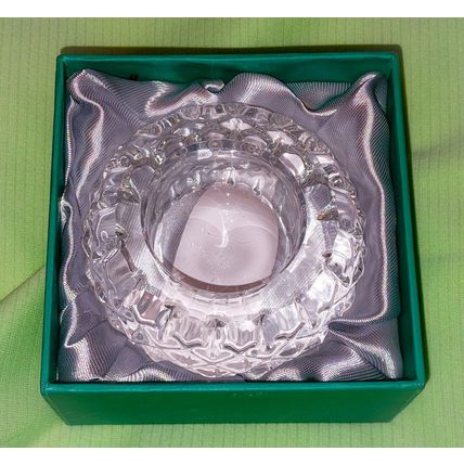 Simon Designs Clear Crystal LACIE Faceted Votive Candle Holder Paperweight - NOS
