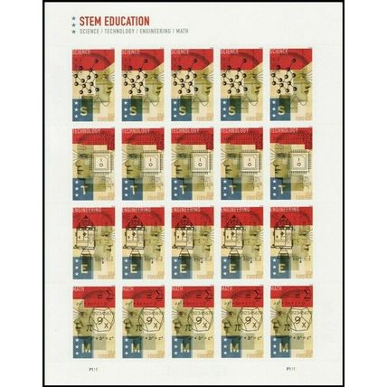 STEM Education Sheet of 20 Current Rate Stamps Scott 5279