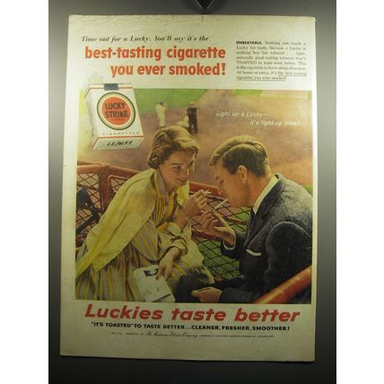 1957 Lucky Strike Cigarettes Ad - best-tasting cigarette you ever smoked