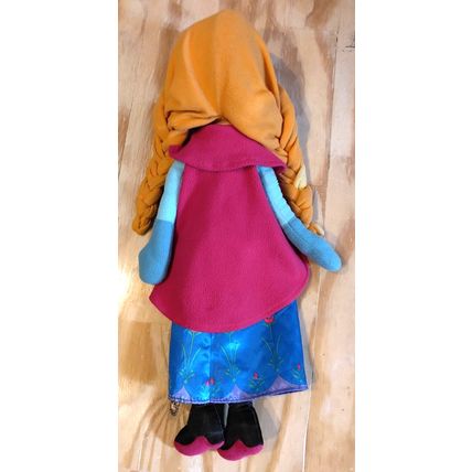 Disney Store Frozen Anna Plush Soft Doll 23" w/Cape Great Condition! Sings Too!