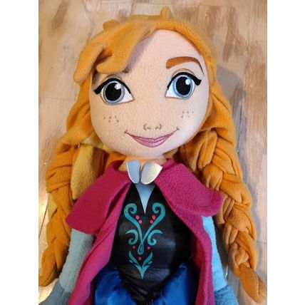 Disney Store Frozen Anna Plush Soft Doll 23" w/Cape Great Condition! Sings Too!