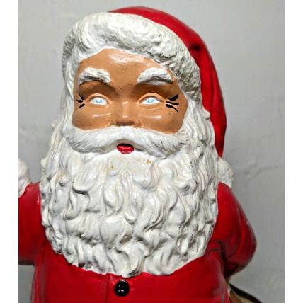 Unique 1973 Duncan Ceramic Waving Santa Christmas Planter Candy Holder Vintage