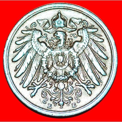 EAGLE (1904-1916): GERMANY ★ 2 PFENNIGS 1904E UNCOMMON!★LOW START★NO RESERVE