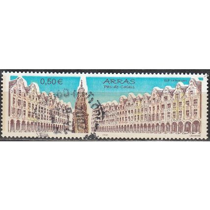France 2003 Michel 3747 O Cote (2008) 1.00 € Arras Beffroi et les maisons
