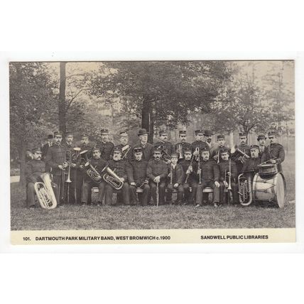 Dartmouth Park Military Band West Bromwich Reproduction Postcard Sandwell