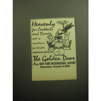 1958 The Golden Door Restaurant Ad - Heavenly for Cocktails and Dinner