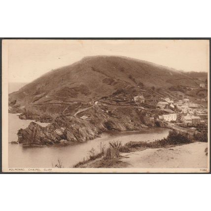 Chaipel Cliff, Polperro, Cornwall, 1938 - Photochrom Postcard