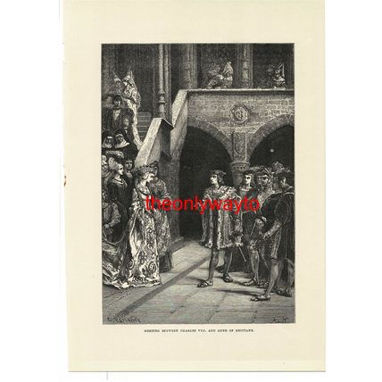 Meeting Of Charles VIII & Anne Of Brittany, Book Illustration (Print), 1881