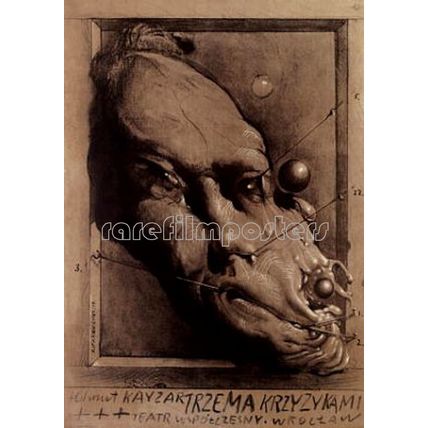 TRZEMA KRZYZYKAMI 1978 Helmut Kajzar FRANCISZEK STAROWIEYSKI POLISH POSTER
