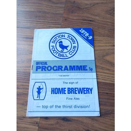 1978/79 Sutton Town vs Hyde United - FA Trophy * FREE P&P *