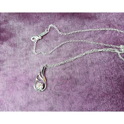 Elegant Silver Angel Wing Crystal Pendant 925 Silver Chain Necklace Gift