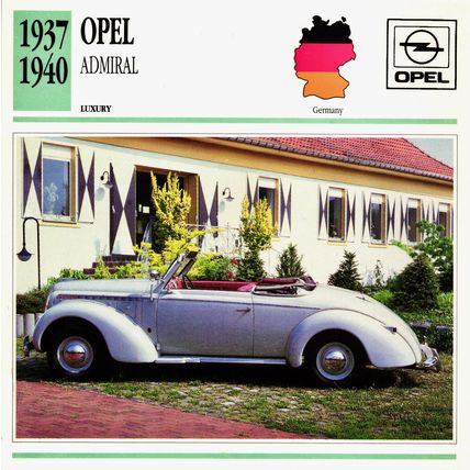 Collectors Club card. Classic Cars. Opel Admiral